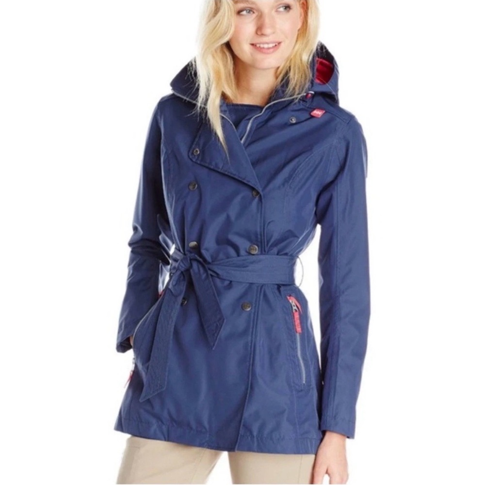 Helly Hansen Wesley II Jacket Rain Trench Coat Size XL hooded outdoor